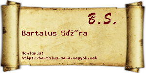 Bartalus Sára névjegykártya
